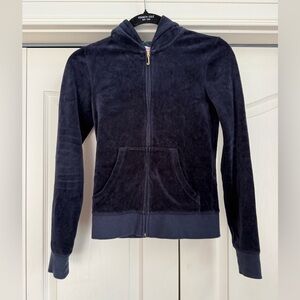 JUICY COUTURE | Y2K 00s Navy Velour Tracksuit Hoodie